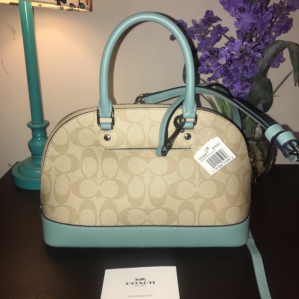 SOLD❣️Teal & Tan Sierra Coach Purse! NWT - Picture 3 of 7